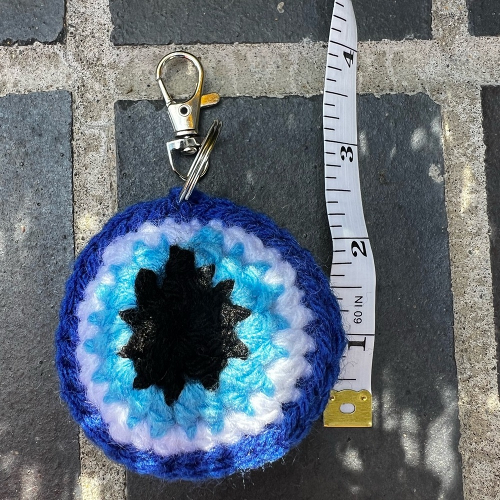 3/$20 Hand Crocheted Evil Eye Keychain! - Picture 2 of 5